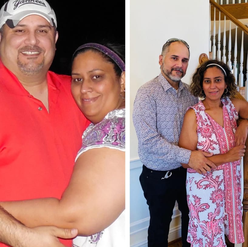 Before and after image of woman from weight loss #6