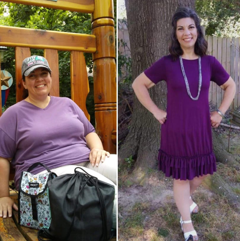 Before and after image of woman from weight loss #4